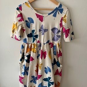 Hanna Andersson butterfly dress sz 6-7